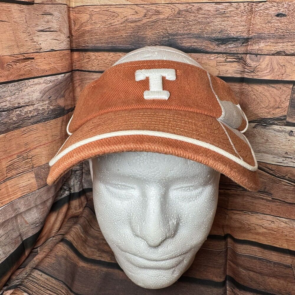 Texas Longhorns Visor Hat Adult Adjustable Orange White Logo NCAA Golf Sport